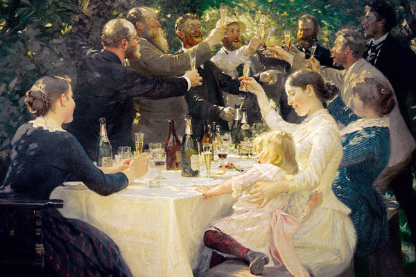 «Il brindisi» in un quadro del danese Peder Severin Kroyer (1888 ca).